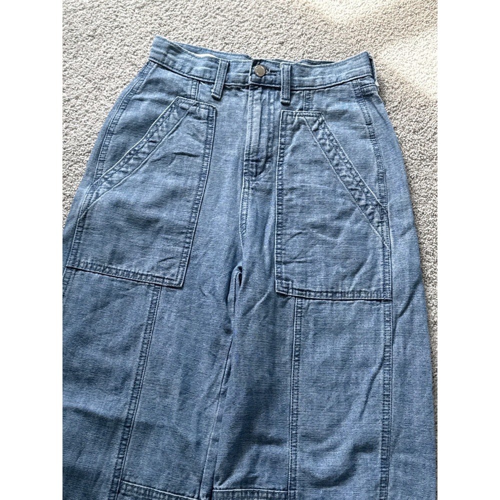 Universal Thread Womens Easy Barrel High Rise Pants Light Cotton Size 00 24x26‎ - Picture 3 of 6